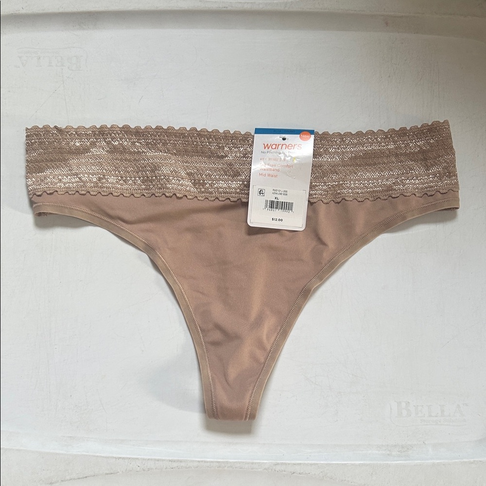 NWT Warner’s tan thong panty size XL